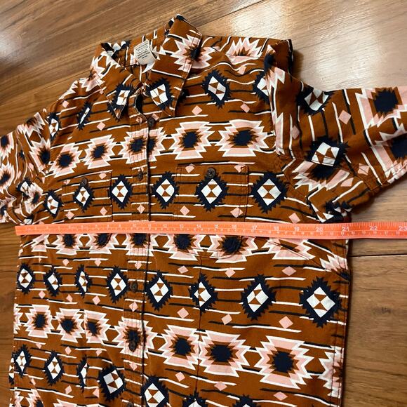 Duluth Trading Shirt Medium Flannel Button Down Cotton Western Southwest Aztec - Picture 9 of 15